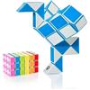 CUBIDI® Mini Serpenti Magici Puzzle - Gadget Regalo di Compleanno bambini, Regalini Festa Bambini - Serpente Giocattolo, Gioco Rompicapo Bambini e Adulti, Magic Snake - 36 Blocchi (Azzurro)
