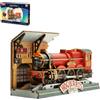 PUREMIND Harry Potter Hogwarts Express, Puzzle 3D legno, treno a vapore DIY | Licenza ufficiale, regalo Harry Potter, bielle meccaniche, Binario 9¾, treno a vapore, montaggio DIY, modellino da collezione