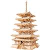 Rolife Puzzle 3D Legno per Adulti Modellismo da Costruire Torre Pagoda a cinque pian Kit Modello, 3D Puzzle Five-storied Pagoda