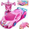Kidluna Macchinina Telecomandata Unicorno per 3-12, 2.4GHz & 360°Deriva Trasform Robot Macchina Telecomandata Giocattoli con Luci LED Occhi & Sotto, Gioco Natale Compleanno Regalo Bambina 4 5 6 7 8 9 10+ Anni