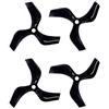 Gemfan 75mm Puntelli intubati PC Elica a 3 Pale CW CCW Foro 5mm per RC Drone FPV Racing 1408-1808 Motore brushless Cinewhoop Cinedrone (Black)