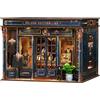 Chinoket Book Nook Kit-Miniatura Casa Golden Section Line (stile lusso retrò), puzzle in legno 3D fai da te con LED, set fai da te per adulti, Idea Regalo Creativa,decorazione per libreria
