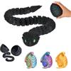 KAHAUS Serpente 3D nell'uovo | 27 cm serpente in 10 cm uovo | Sorpresa e regalo per bambini (Nero)