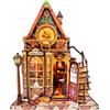 CSYY Casa in miniatura, ruota del tempo, 136 pezzi, Book Nook, fai da te, casa | Buchnook Pavilion of Time - Kit di costruzione in legno con illuminazione a LED, fermalibri decorativo, set fai da te