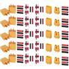 GTIWUNG 5 paia di connettori per batteria XT60, 5 paia XT30 maschio, femmina, 10 paia di connettori a T antiscivolo con 60 pezzi tubo termoretraibile per RC LiPo batteria elicottero aereo