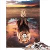 AITEXI Puzzle 1000 Pezzi per Bambini e Adulti, Puzzle in Legno Re degli Animali Leone, Regali per Adulti con Poster Coordinato e Foglio Curiosità, 50x75 cm
