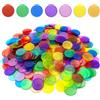 HMCEY 400 Fiches da Bingo Colorato, Gettoni Colorati Trasparenti Plastica | Gettoni per Giocare a Tombola,Fiches per Tombola,19 MM,Senza Spigoli Vivi O Angoli Taglienti,per Esercizi Matematicai