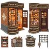 STRUCWOOD Magic Book Nook Kit con bacchetta a distanza, puzzle in legno 3D, kit di libri in miniatura per casa delle bambole, decorazione creativa per libri per adulti e adolescenti
