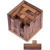 LOGOPLAY Cubo Da Imballaggio 125, Puzzle 3D, Gioco di Pensiero e Indovinelli, Gioco di Pazienza e Logica in Cornice di Legno