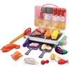 JWQFBC Kids Cucina Giocattolo Barbecue Bambini Playset Cibo Finto Cambia Colore Luci Utensili Accessori Cucina per Sviluppo, Rosa, Taglia unica bambino
