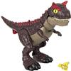 Fisher-Price Imaginext Jurassic World - Carnotauro Aculei Pungenti, dinosauro alto 28+ cm con cucciolo di velociraptor incluso e pulsante attivazione fauci, giocattolo per bambini, 3+ anni, HML42