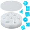 Generic Stampo per dadi in resina, poliedrico, per realizzare 7 dadi stereoscopici standard, in silicone, per fai da te, gioco da tavolo, amanti dei dadi