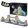 CubicFun Puzzle 3D LED Tower Bridge Londra, Modello Architettura 222 Pezzi | Kit Costruzione Ponte Storico, Modello Decorativo Londra, Puzzle Adulti Bambini, Regalo Souvenir Architettonico