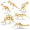 Georgie Porgy Puzzle in legno 3D per bambini Dinosauro Aeroplano Legno Giocattoli da costruzione Confezione da 6 (T-Rex Triceratops Spinosaurus Parasaurolophus Apatosaurus Stegosaurus)