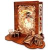 FUNPOLA Alice nel Paese delle Meraviglie LED Puzzle 3D Luce Notturna - Lampada da Libro Fai da Te con Orologio - Puzzle 3D in Legno Luce Notturna Decorazioni per la Casa per Bambini e Adulti