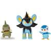 Pokémon PKW3043 - Set di figure da battaglia, Milza, Plinfa, Luxio, personaggi ufficiali
