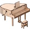 Musiin 3D Puzzle in legno a forma di pianoforte - Kit modello fai da te di pianoforte a coda a manovella, adatto agli amanti della musica e agli appassionati di artigianato meccanico