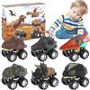 AUNGCSHE 6 Pezzi Dinosauri Macchinine Giocattolo, Dinosauro Giocattolo Tirare Indietro Auto, Dinosauri Macchinine per Bambini Compleanno, Pasqua, Natale