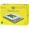 Pro-Lion Carrow Road Stadium Puzzle 3D - 122 pezzi | Casa di Norwich City | Premier League FC inglese - Regali di calcio dai 7 anni in poi