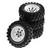 BOFRHME 4 Pezzi 1,9 Pollici Cerchio in Metallo Pneumatico in Gomma per 1/10 RC Ciniglia TRX4 SCX10 D90 4103 90046 FR4 FMS NT4-Pezzi