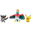 Pokémon Battle Figure Confezione da 3 - Caratteristiche Pikachu e Perrserker da 5,1 cm e Hawlucha Battle Figure da 7,6 cm