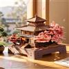 ROWOOD Puzzle 3D Padiglione Sakura Modellino in Legno | Fiori di ciliegio giapponesi kit fai da te decorazione casa regalo compleanno