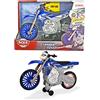 Dickie Toys Yamaha YZ Raiders 203764014 - Bicicletta motorizzata con Funzione avanti e impennata, Effetto Motocross, Luce e Suono, batterie Incluse, 26 cm, Colore: Blu