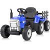 LEADZMTrattore Elettrico Per Bambini 12V7Ah giocattolo（Blu） | Doppio motore,trazione integrale,telecomando 2.4G per genitori,sedile morbido,max 3-5 km/h,bambini da 3 a 8 ann