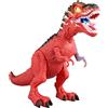 AKTOUR Roba da Baseball Cool per La Stanza per i più Piccoli Bambini 3 4 5 6 Anni Robot Dino con Suoni di proiezione Che depone l' Regalo di Dinosauro per Ragazzi e Proiettore Notturno con (Red, One