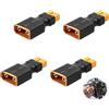 TASSFROO 4 pezzi XT90 a XT60 adattatore maschio XT60 maschio maschio a XT90 femmina adattatore XT90 presa batteria convertitore di ricarica senza filo adattatore per drone auto RC quadricottero modello
