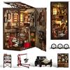 Chinoket Book Nook Kit -Modello di officina di riparazione artigianale in stile meccanico, puzzle in legno 3D fai da te con LED, set fai da te per adulti, Idea Regalo Creativa,decorazione per libreria