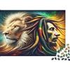 K5R8V1A4 Leone Fusione Umana Arte Puzzle 1000 Pezzi Carta per Adulti Stile Creativo Colorato Gioco di Puzzle 1000 Pezzi Relax Decorazione Famiglia Regalo 70x50cm/1000pcs