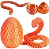 Joycabin Giocattolo di serpente stampato 3D, Pasqua 3D, uovo di serpente stampato 3D, uova di serpente, uova di serpente, animali stampati 3D, per bambini, regali di scrivania (Oro Rosso)