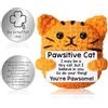Meanju Gatto Positivo,Pocket Hug Patate,Patata Gattino | Animali di Peluche All'Uncinetto,Abbraccio Tascabile,Regalo Originale e Divertente,Compleanno