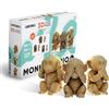 CARTONIC Scimmie Trio Puzzle 3D in Cartone - Kit 3 Modellini | 280 Pezzi, Kit Fai da Te in Cartone Riciclato da Montare e Dipingere - Adolescenti e Adulti, Idea Regalo Creativo