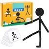 Generico Robot giocattolo puzzle - Legno di paulownia naturale da 6 pollici, action figure regolabile in legno, modello manipolativo snodato, carte da 24 pezzi e guida da 48 pezzi con finiture non tossiche | S