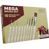 The Army Painter, Mega Brush Set, 10 Pennelli per Miniature Wargamer - 3 per Layering, 2 per Drybrushing, 3 per Dettaglio e 2 per Modelli Grandi