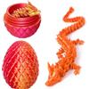 JurciCat Uovo di Drago Stampato in 3D con Figure di Drago Mobili di Drago per Natale Pasqua Compleanno Carnevale Adulti Bambini Regali Giocattoli (Rosso)