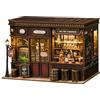 GLEAMUNO Kit per angolo libri a LED per adulti, kit fai da te in miniatura, kit per casa delle bambole in legno, kit per lavori artigianali, decorazione per librerie, puzzle 3D per adulti, regali per