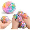 Generic 1 palla antistress arcobaleno, giocattolo antistress per casa e ufficio | Riempito con perline colorate, divertente giocattolo da spremere per adulti per alleviare l'ansia a casa e in ufficio