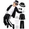 Generico Costume Bambino Abbigliamento Stage Performance Dancewear Christmas Party Costume Vestito for Bambino Argento Halloween Natale Gioco Ruolo Costumi Stile Rock Retrò Anni '80 e '90