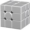 Moyu Mirror Cube V2, 3x3 Magnetic Stickerless Cube 3x3x3 Magic Speed Cubo Original, 3D Puzzle Magic Cubo Ball-Core Maglev UV Coated Version for Kids, Teenagers (Silver)