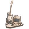 ROKR Puzzle 3D Legno,Modellismo da Costruire Chitarra Eettrica,TG605K | Circa 2 Ore,per Principianti,Facile da Montare,Decorazione da Tavolo