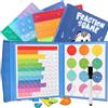 ZylYve Cartes magnétiques pour l'Apprentissage des Fractions (Set) - Incluent des pièces et des Cercles fractionnaires, Ainsi Que du matériel