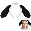 ZVKACT 1 Pezzo Cane Cerchietto, Orecchie Cane, Bianco E Nero, Taglia Standard, Fumetto, Travestimenti, Unisex, Bambino, Adulto