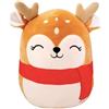 POPOYU Cuscino di peluche natalizio da 20 cm, renna in morbido pile 3D, cuscino soffice in peluche di renna per Natale, adorabile cuscino regalo per collezione, decorazione per la casa in famiglia
