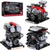 JMBricklayer Modellino Motore 3 in 1 V6 L4 B4 da Costruire per Adulti 60023 | 711 pezzi, 3 motori con manovella, pistoni mobili, meccanica visibile, modellismo tecnico e regalo per appassionati 14+