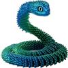 Joycabin Giocattolo di serpente stampato 3D, Pasqua 3D, uovo di serpente stampato 3D, uova di serpente, uova di serpente, animali stampati 3D, per bambini, regali di scrivania (60 cm - Blu Verde)