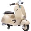 AIYAPLAY Moto Elettrica per Bambini 3+ Anni Licenza VESPA 6V Bianco | Batteria al Litio, Motorino Elettrico per Bambini, Rotelle Rimovibili, Musica, USB, Faro LED, 3-5 km/h, Mini Moto, Max 30kg