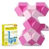 ECHOCUBE Cubo Serpente Magico, 48 segmenti Serpente Righello Twist Puzzle Serpenti Magici Regali per Feste, Giocattoli di Fidget Snake Creativi Serpente per Bambini/Adulti (Rosa)